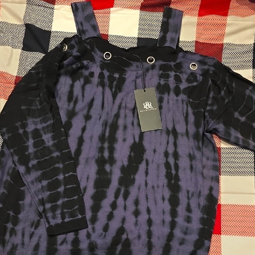 NWT Rock & Republic Purple and Black Sweater